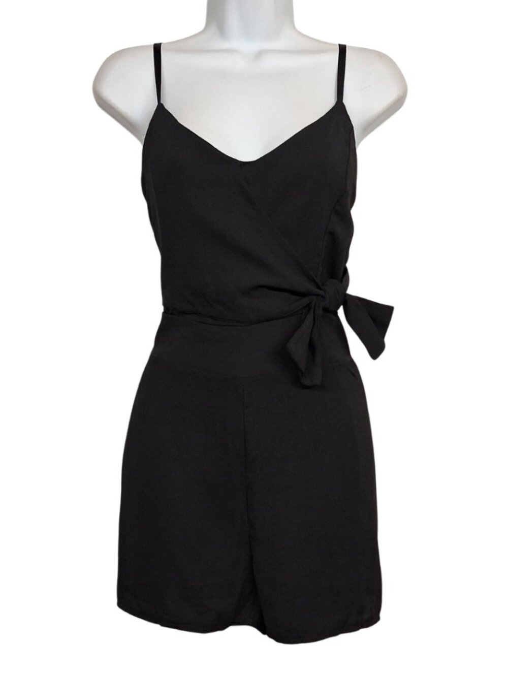 CBR Black Romper Faux Wrap Front Tie Sleeveless Summer Casual XLarge NWT